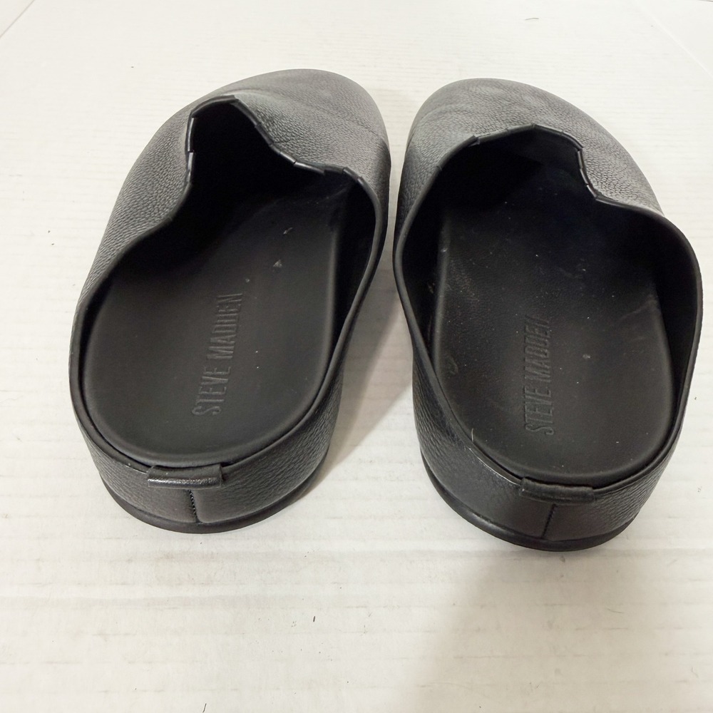 Steve Madden Womens Fern Black Leather Minimalist Casual Slip On Mule Size 7 - Picture 4 of 7